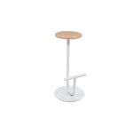Tabouret design en chne et mtal blanc h75