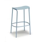 Tabouret design en mtal bleu