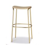 Tabouret design en mtal dor