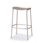 Tabouret design en mtal taupe