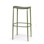 Tabouret design en mtal vert