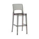 Tabouret design en plastique fum transparent
