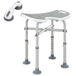 Tabouret de douche hauteur ajustable polypropylne gris argent