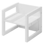 Tabouret enfant rversible en bois laqu blanc
