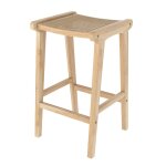 Tabouret pour �lot central 65 cm en teck et cannage