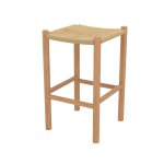 Tabouret pour ilot central 65 cm en teck et rotin Tabouret pour ilot central 65 cm en teck et rotin