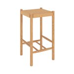 Tabouret pour îlot central 65 cm en tressage et bois Tabouret pour îlot central 65 cm en tressage et bois
