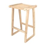 Tabouret pour lot central 66 cm en teck et rotin naturel