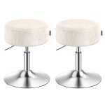 Tabourets de maquillage lot de 2 réglables en hauteur blanc crème Tabourets de maquillage lot de 2 réglables en hauteur blanc crème
