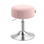 Tabouret de maquillage rglable en hauteur pivotant  360 degrs rose