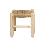 Tabouret marocain bois de laurier - osier / bois - 20 cm