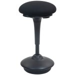 Tabouret oscillant dynamique ergonomique h. 70 - 90 cm tissu noir
