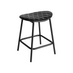 Tabouret en peau noir, 40x34x49 cm Tabouret en peau noir, 40x34x49 cm