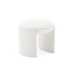 Tabouret / pouf en bouclette texture blanche