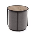 Tabouret pouf en fer gris fonc