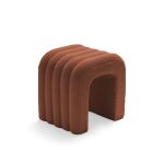 Tabouret rembourr en tissu bouclette - rouille