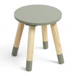 Tabouret rond en bois 24x27 cm sauge