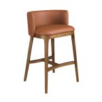 Tabouret en simili cuir marron