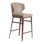Tabouret simili cuir vison et bronze Tabouret simili cuir vison et bronze