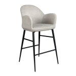 Tabouret en tissu gris clair