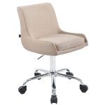 Tabouret de travail rglable pivotant en tissu crme