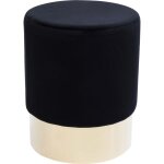 Tabouret en velours noir et acier doré Tabouret en velours noir et acier doré