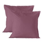 Taie d'oreiller 100% coton magenta 60x60 cm (x2)