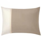 Taie d'oreiller en coton bio beige 50 x 70 cm