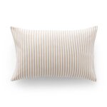 Taie d oreiller jacquard en coton � rayures beige 45x125 cm