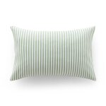 Taie d oreiller jacquard en coton � rayures vert 45x125 cm