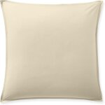 Taie d'oreiller percale de coton ecru naturel 65x65 cm