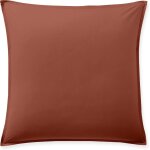 Taie d'oreiller percale de coton terracotta 65x65 cm