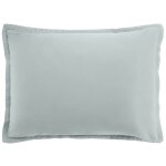 Taie d'oreiller rectangle satin de coton bleu 50x70 cm