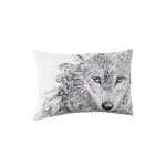 Taie d'oreiller rectangulaire coton imprim blanc 50 x 70 cm