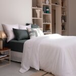 Taie d'oreiller en satin de coton blanc 65 x 65 cm