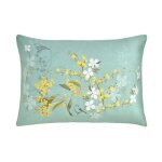 Taie d'oreiller satin de coton bleu 50x70 cm