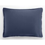 Taie d'oreiller satin de coton bleu marine 50x70 cm