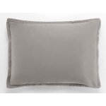 Taie d'oreiller satin de coton gris clair 50x70 cm