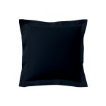 Taie d'oreiller unie en coton bleu nuit 63x63