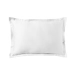 Taie d'oreiller unie en satin de coton blanc 50x70