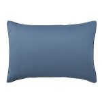 Taie d'oreiller unie en satin de coton bleu marine 50x70