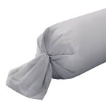 Taie de traversin coton argent 43x210 cm