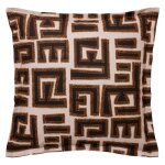 Taie volant en coton beige 65x65cm Taie volant en coton beige 65x65cm