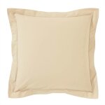 Taie volant en coton beige sable 50x70cm Taie volant en coton beige sable 50x70cm