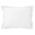 Taie volant en coton blanc 50x70cm Taie volant en coton blanc 50x70cm