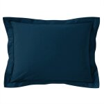 Taie volant en coton bleu marine 63x63cm Taie volant en coton bleu marine 63x63cm