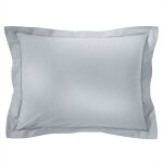 Taie volant en coton gris perle 50x70cm