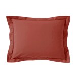 Taie volant en coton orange sienne 63x63cm