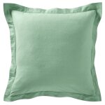 Taie volant en coton vert amande 63x63cm