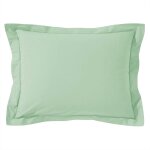 Taie volant en coton vert jade 50x70cm Taie volant en coton vert jade 50x70cm